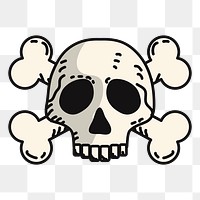 Poison skull png sticker dangerous warning illustration, transparent background. Free public domain CC0 image.