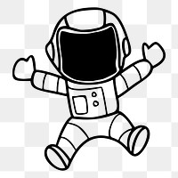 Astronaut png sticker cartoon character illustration, transparent background. Free public domain CC0 image.