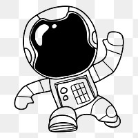 Astronaut png sticker cartoon character illustration, transparent background. Free public domain CC0 image.