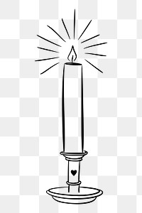 Lit candle png sticker object illustration, transparent background. Free public domain CC0 image.