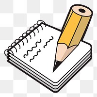 Pencil writing png sticker stationery illustration, transparent background. Free public domain CC0 image.