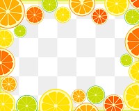 Citrus frame png sticker colorful illustration, transparent background. Free public domain CC0 image.