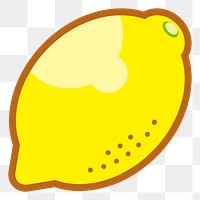 Lemon png sticker fruit illustration, transparent background. Free public domain CC0 image.