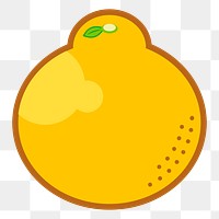 Grapefruit png sticker fruit illustration, transparent background. 