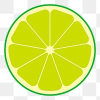 Lime slice png sticker fruit illustration, transparent background. Free public domain CC0 image.