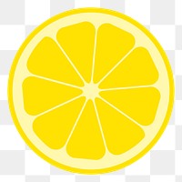 Lemon slice png sticker fruit illustration, transparent background. Free public domain CC0 image.