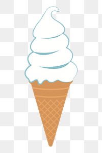 Vanilla soft serve png sticker dessert illustration, transparent background. Free public domain CC0 image.