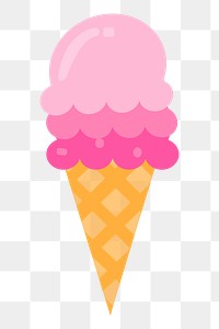 Strawberry ice cream png sticker dessert illustration, transparent background. Free public domain CC0 image.