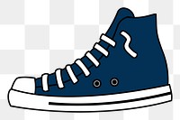 High top sneaker png sticker fashion illustration, transparent background. Free public domain CC0 image.