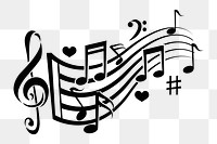 Music notes png sticker audio illustration, transparent background. Free public domain CC0 image.