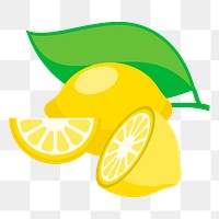 Lemon png sticker fruit illustration, transparent background. Free public domain CC0 image.