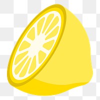 Lemon png sticker fruit illustration, transparent background. Free public domain CC0 image.