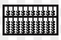 Abacus silhouette png sticker stationery illustration, transparent background. Free public domain CC0 image.