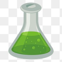 Laboratory flask png sticker education illustration, transparent background. 