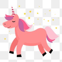 Pink unicorn png sticker myhtical creature illustration, transparent background. Free public domain CC0 image.