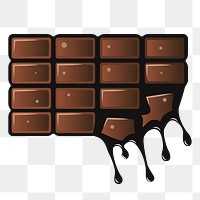 Chocolate bar png sticker food illustration, transparent background. Free public domain CC0 image.