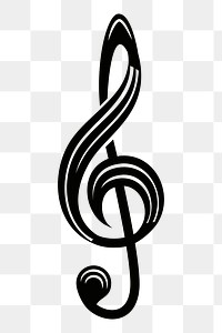 Treble clef png sticker audio illustration, transparent background. Free public domain CC0 image.