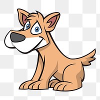 Sitting dog png sticker cartoon animal illustration, transparent background. Free public domain CC0 image.