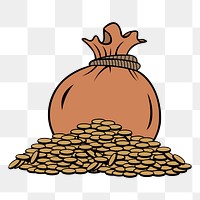 Money bag png sticker object illustration, transparent background. Free public domain CC0 image.