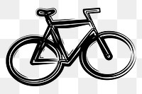 Bicycle  png sticker, black and white illustration, transparent background. Free public domain CC0 image.