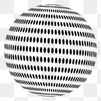 Abstract sphere png sticker, black and white illustration, transparent background. Free public domain CC0 image.