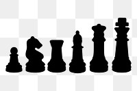 Png chess pieces silhouette sticker, transparent background. Free public domain CC0 image.