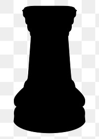 Png rook chess silhouette sticker, transparent background. Free public domain CC0 image.