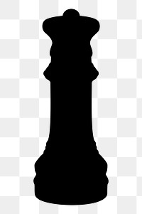 Png queen chess silhouette sticker, transparent background. Free public domain CC0 image.