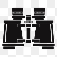 Binoculars silhouette png sticker, transparent background. Free public domain CC0 image.