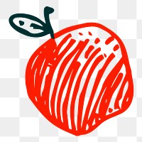 Apple  png sticker fruit illustration, transparent background. Free public domain CC0 image.