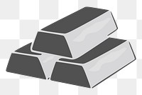 Silver bars png sticker, transparent background. Free public domain CC0 image.