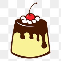 Pudding, dessert  png sticker, transparent background. Free public domain CC0 image.