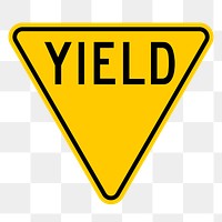 Yield sign  png sticker, transparent background. Free public domain CC0 image.