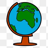 Globe, education png sticker, transparent background. Free public domain CC0 image.