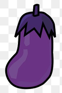 Eggplant png sticker, transparent background. Free public domain CC0 image.