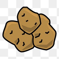 Potatoes png sticker, transparent background. Free public domain CC0 image.