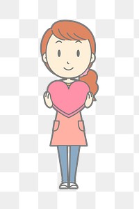 Valentine's girl png sticker, transparent background. 
