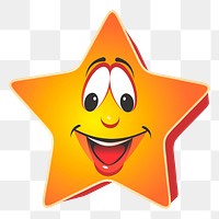 Cartoon star png sticker, transparent background. Free public domain CC0 image.