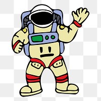 Astronaut cartoon png sticker, transparent background. Free public domain CC0 image.