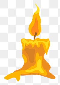 Melting candle png sticker, transparent background. Free public domain CC0 image.