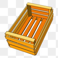 Wooden crate png sticker, transparent background. Free public domain CC0 image.