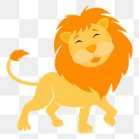 Cartoon lion  png sticker, transparent background. Free public domain CC0 image.