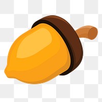 Acorn nut png sticker, transparent background. Free public domain CC0 image.