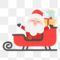 Santa's sleigh png Christmas sticker, transparent background. Free public domain CC0 image.