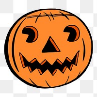Jack o' lantern pumpkin png sticker, transparent background. Free public domain CC0 image.