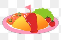 Omelet png sticker, transparent background. Free public domain CC0 image.
