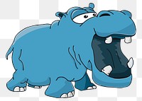 Hippo png sticker, transparent background. Free public domain CC0 image.