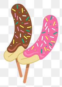 Banana pop png sticker, transparent background. Free public domain CC0 image.