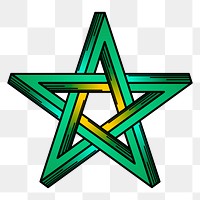 Green star png sticker, transparent background. Free public domain CC0 image.