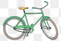 Green bicycle  png sticker, transparent background. Free public domain CC0 image.